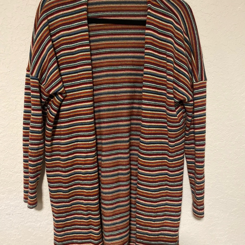 Rokoko Colorful Striped Open-Front Cardigan, Californian, free spirited inspired - Picture 2 of 8